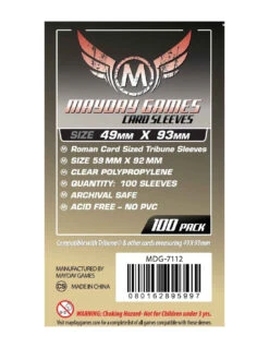 Mayday: 49mm X 93mm: Roman Card Sized Tribune Sleeves (100 Stuks)