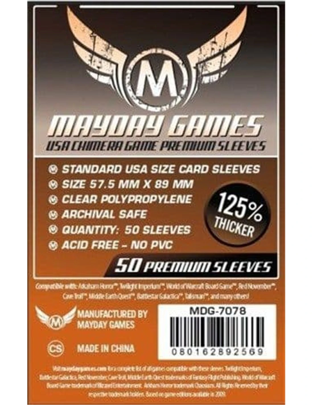 Mayday: 57,5mm X 89mm: USA Chimera Game Size Premium (50 Stuks) 3 Mayday: 57,5mm X 89mm: USA Chimera Game Size Premium (50 Stuks)
