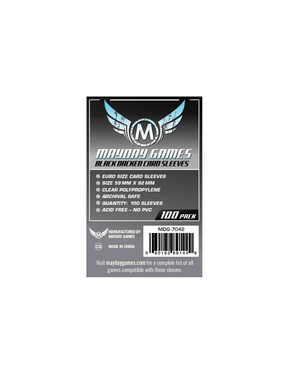 Mayday: 59mm X 92mm: Euro Card Sleeves - Black (100 Stuks) 3 Mayday: 59mm X 92mm: Euro Card Sleeves - Black (100 Stuks)