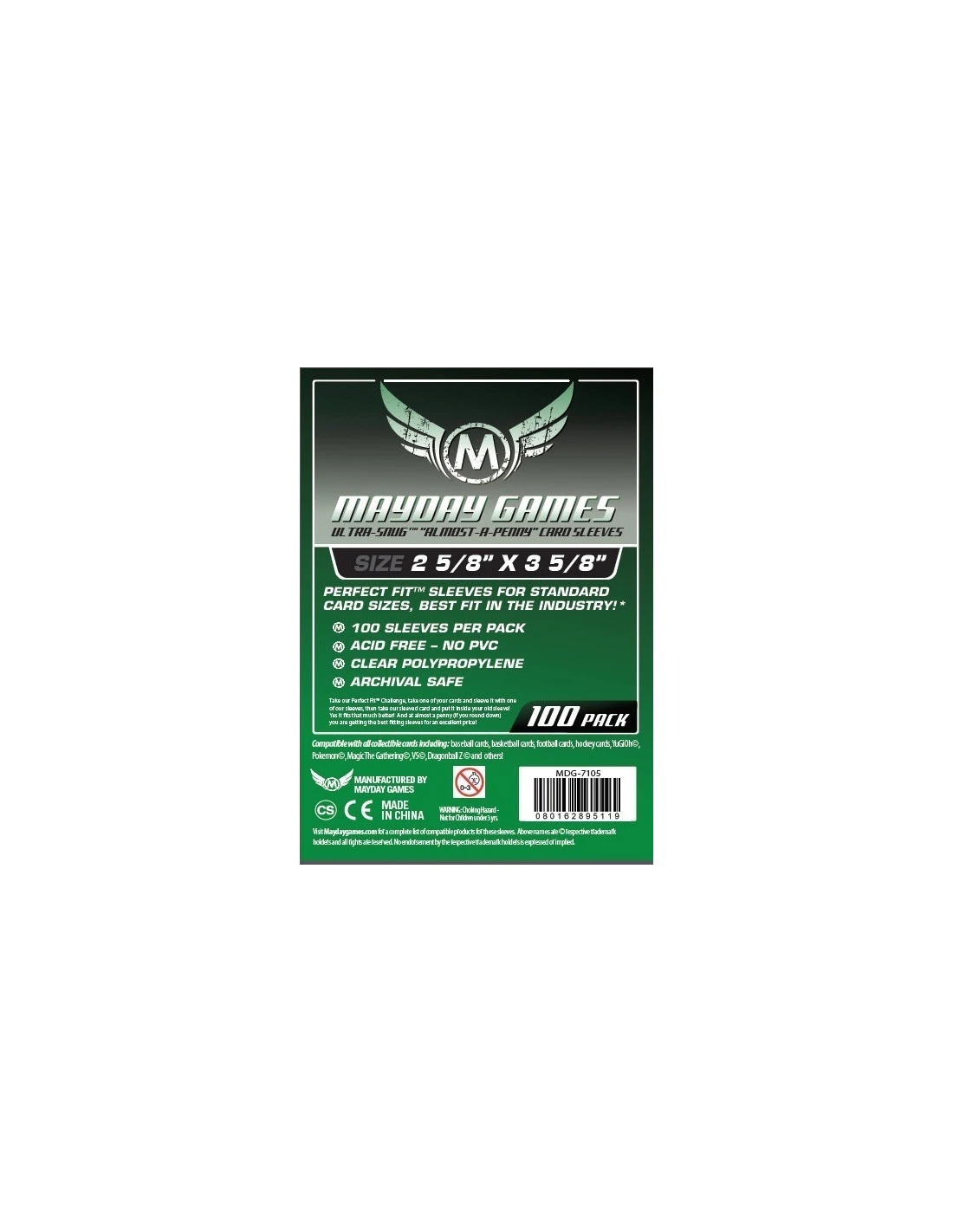 Mayday: 63,5mm X 89mm Almost-A-Penny Ultra-Fit Card Sleeves (100 Stuks) 3 Mayday: 63,5mm X 89mm Almost-A-Penny Ultra-Fit Card Sleeves (100 Stuks)