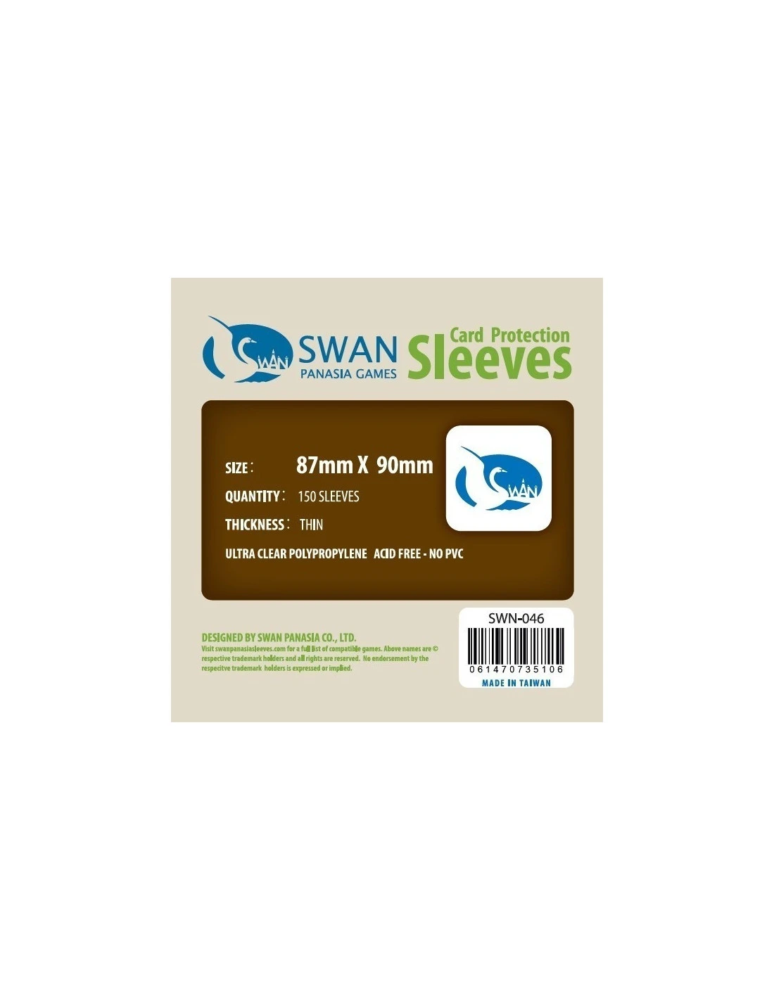 Swan: 87mm X 90mm: Sleeves (160 Stuks) 3 Swan: 87mm X 90mm: Sleeves (160 Stuks)