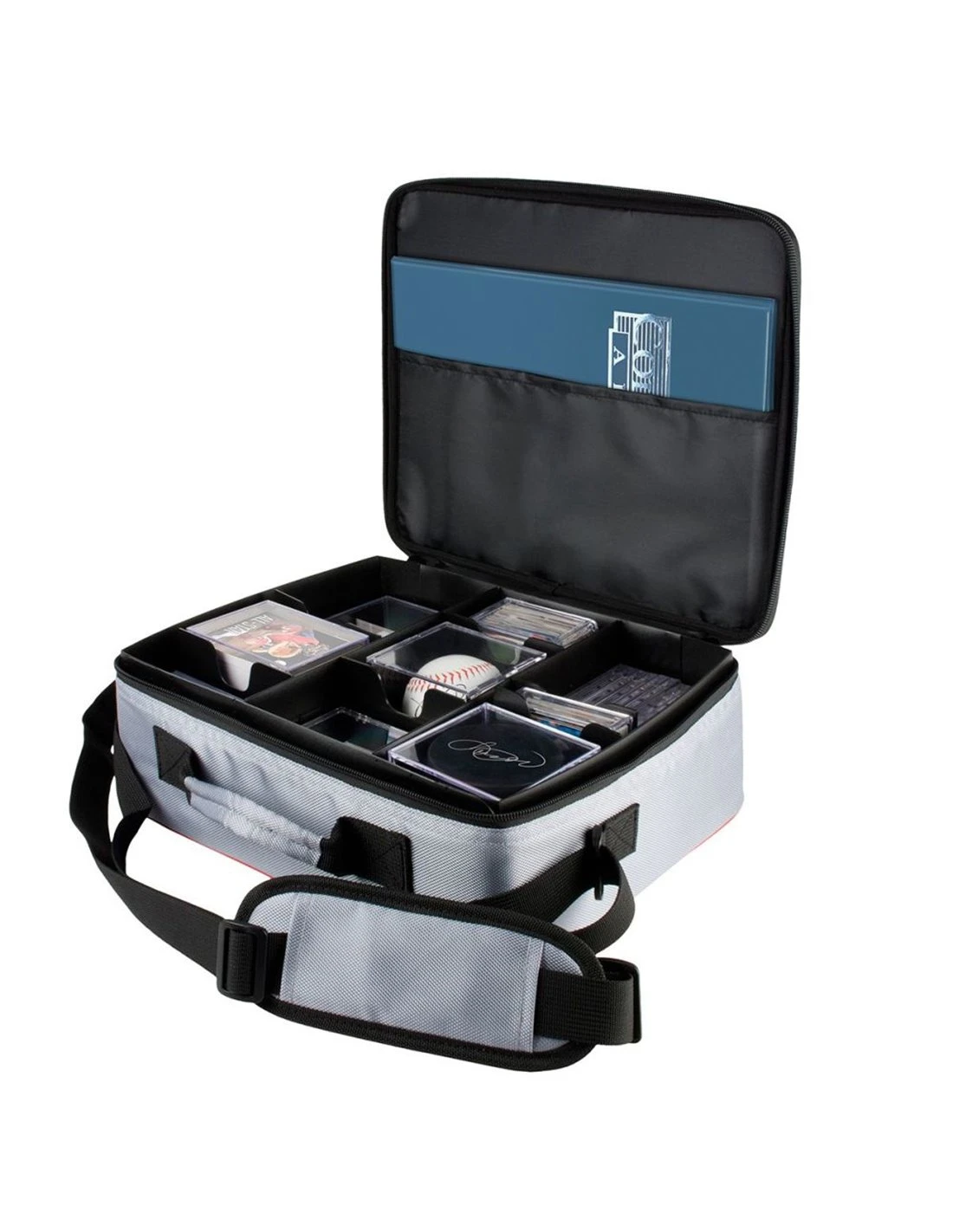 Ultra Pro Collectors Deluxe Carrying Case Silver With Red Trim 4 Ultra Pro Collectors Deluxe Carrying Case Silver With Red Trim - Afbeelding 2