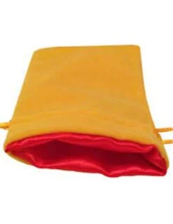 Dice Bag Gold Velvet Dice Bag With Red Satin Lining 4x6