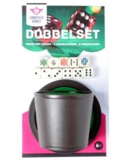 Dobbel/pokerbeker-Set M.deksel 2x Stenen