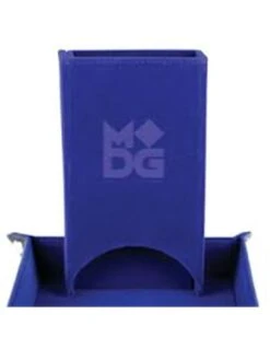 Fold Up Velvet Dice Tower Blue