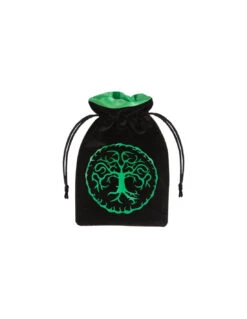 Forest Black & Green Velour Dice Bag