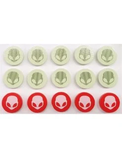 On Mars: Alien Invasion – Heat-Transferred Wooden Alien Action Tokens