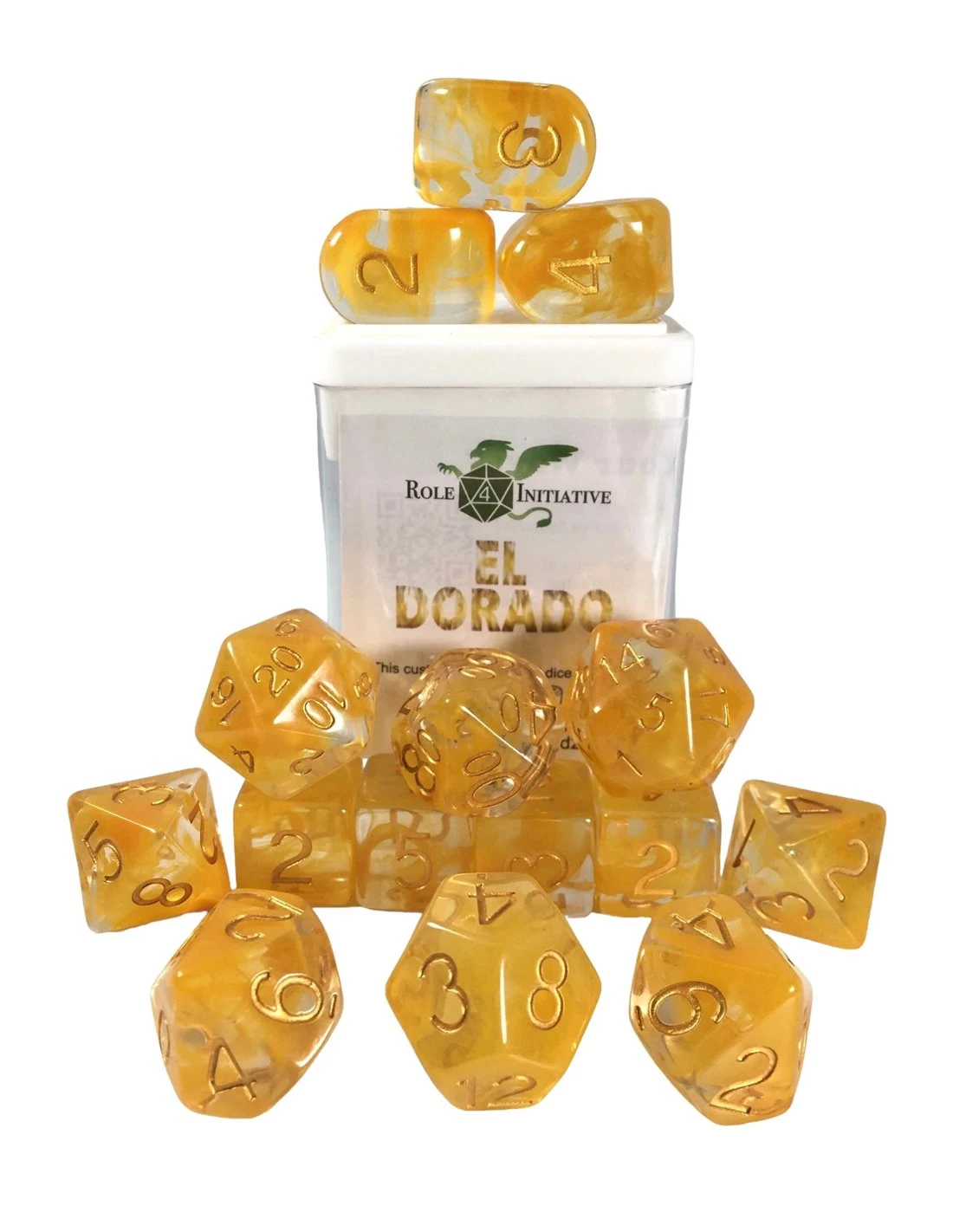 Polyhydral Diceset - 15 Dice: Diffusion El Dorado 3 Polyhydral Diceset - 15 Dice: Diffusion El Dorado