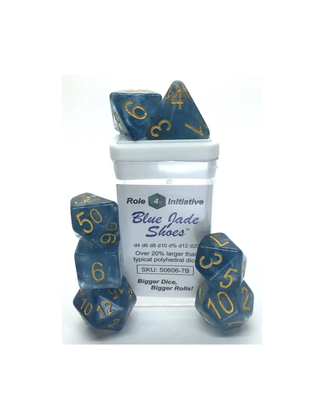 Polyhydral Diceset - 7 Dice: Blue Jade Shoes 3 Polyhydral Diceset - 7 Dice: Blue Jade Shoes