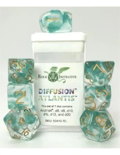 Polyhydral Diceset - 7 Dice: Diffusion Atlantis