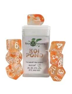Polyhydral Diceset - 7 Dice: Diffusion Koi Pond