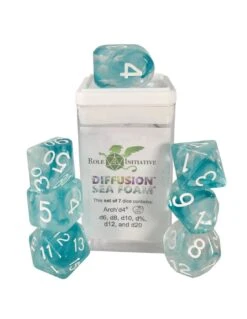 Polyhydral Diceset - 7 Dice: Diffusion Sea Foam