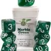 Polyhydral Diceset - 7 Dice: Marble Green