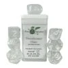 Polyhydral Diceset - 7 Dice: Translucent Clear With White Numbers -Spel Winkel polyhydral diceset 7 dice translucent clear with white numbers