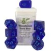 Polyhydral Diceset - 7 Dice: Translucent Dark Blue