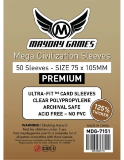 Mayday: 75mm X 105mm Premium Mega Civilization Sleeves (pack Of 50)