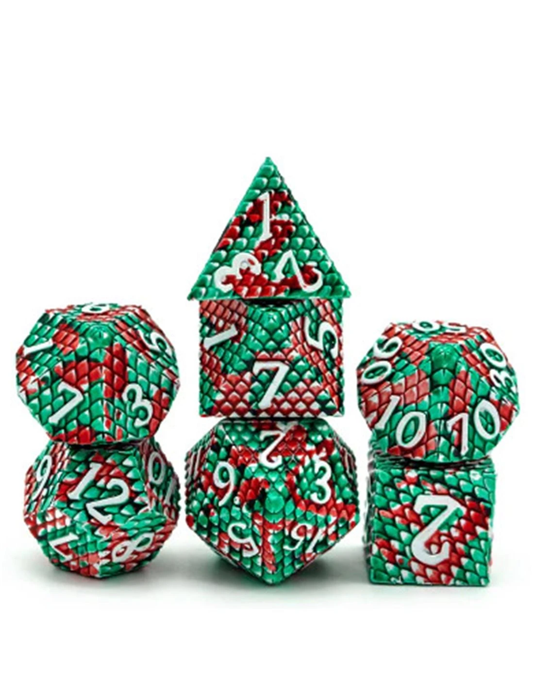 RPG Metal Dice Set Pit Viper Dragon Scale (7) 3 RPG Metal Dice Set Pit Viper Dragon Scale (7)
