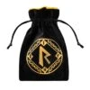 Runic Black & Golden Velour Dice Bag -Spel Winkel runic black golden velour dice bag