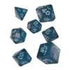 Shimmering Llama Dice Dark Blue/White (7) -Spel Winkel shimmering llama dice dark blue white 7