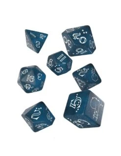 Shimmering Llama Dice Dark Blue/White (7)