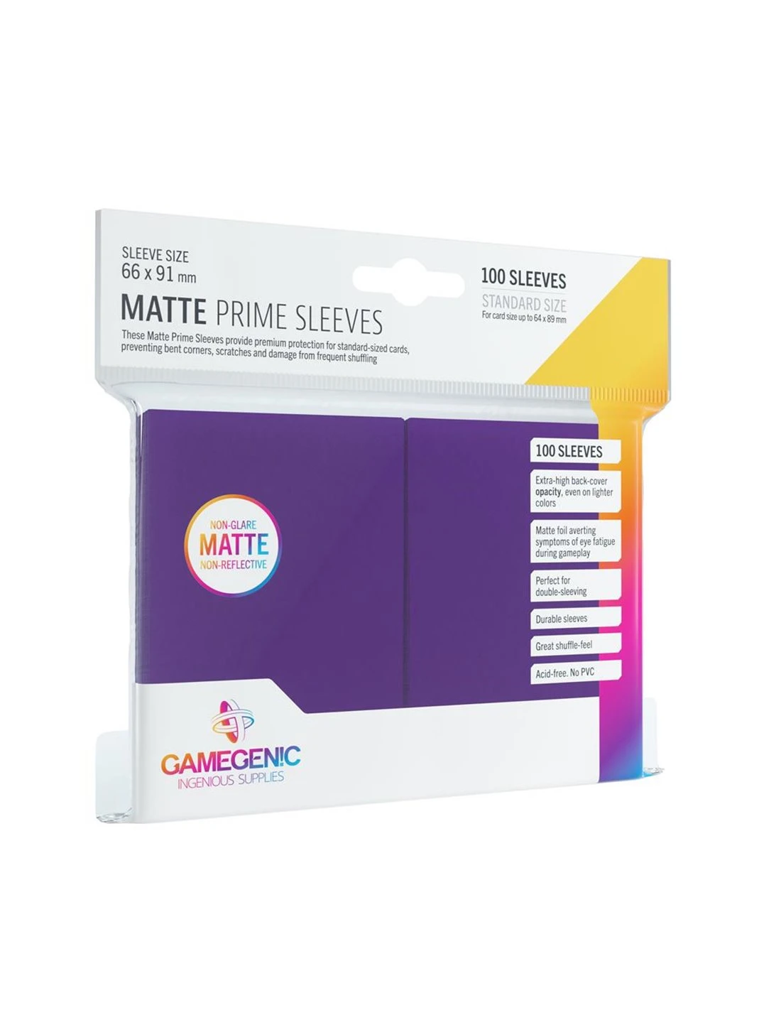 Gamegenic SLEEVES Pack Matte With Colored Back - 66mm X 91mm (100) 3 Gamegenic SLEEVES Pack Matte With Colored Back - 66mm X 91mm (100)