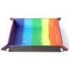 Velvet Folding Dice Tray With Leather Backing: 10"x10" Watercolor Rainbow 2 Velvet Folding Dice Tray With Leather Backing: 10"x10" Watercolor Rainbow -Spel Winkel velvet folding dice tray with leather backing 10x10 watercolor rainbow